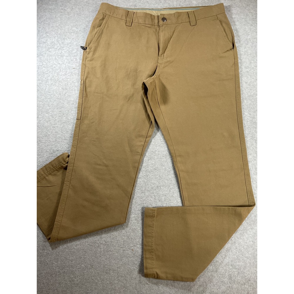 Columbia Mens Slim Fit Utility Canvas Pants Tan Khaki 36x32 Cotton Outdoor 2437